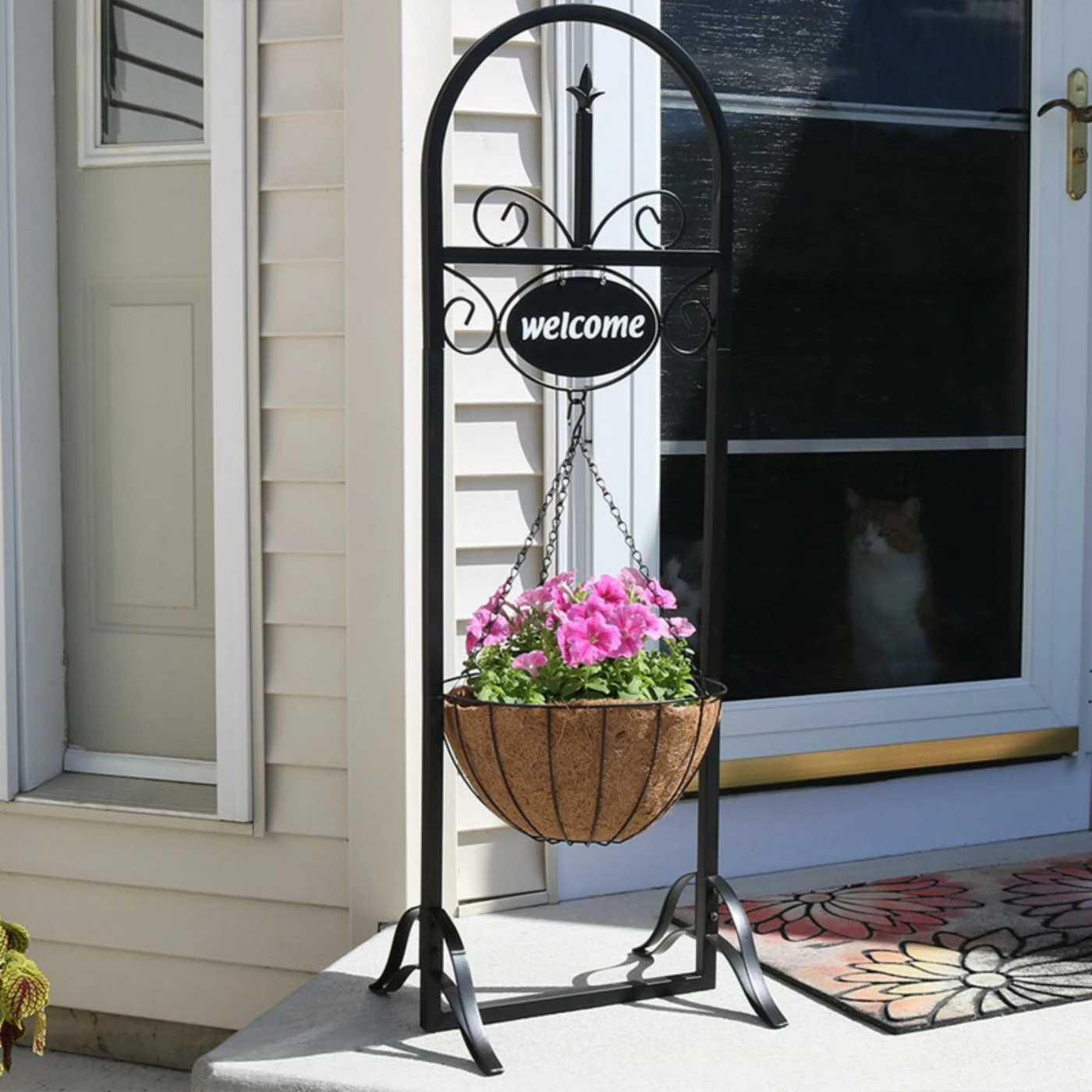 Discount π Novelty Sunnydaze Decor Outdoor Hanging Basket Planter Stand With Decorative Welcome Sign π 4 Discount π Novelty Sunnydaze Decor Outdoor Hanging Basket Planter Stand With Decorative Welcome Sign π - Image 4