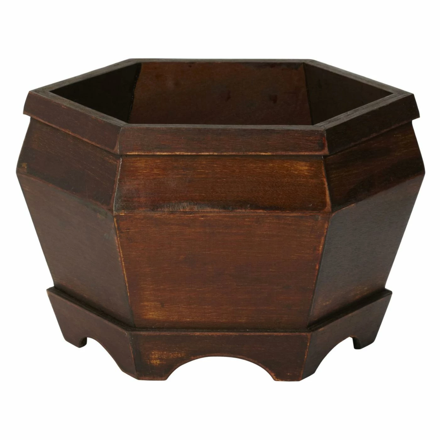 Cheapest π Novelty Nearly Natural Wooden Hexagon Decorative Planters - Set Of 3 π 4 Cheapest π Novelty Nearly Natural Wooden Hexagon Decorative Planters - Set Of 3 π - Image 4