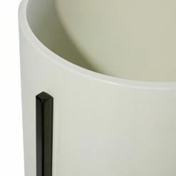 Best Pirce 😉 Novelty DecMode Modern Iron White And Black Drum Planters With Stand - Set Of 3 🎁 -Garden Planters & Plant Pots Sales Shop detail2UMA10136