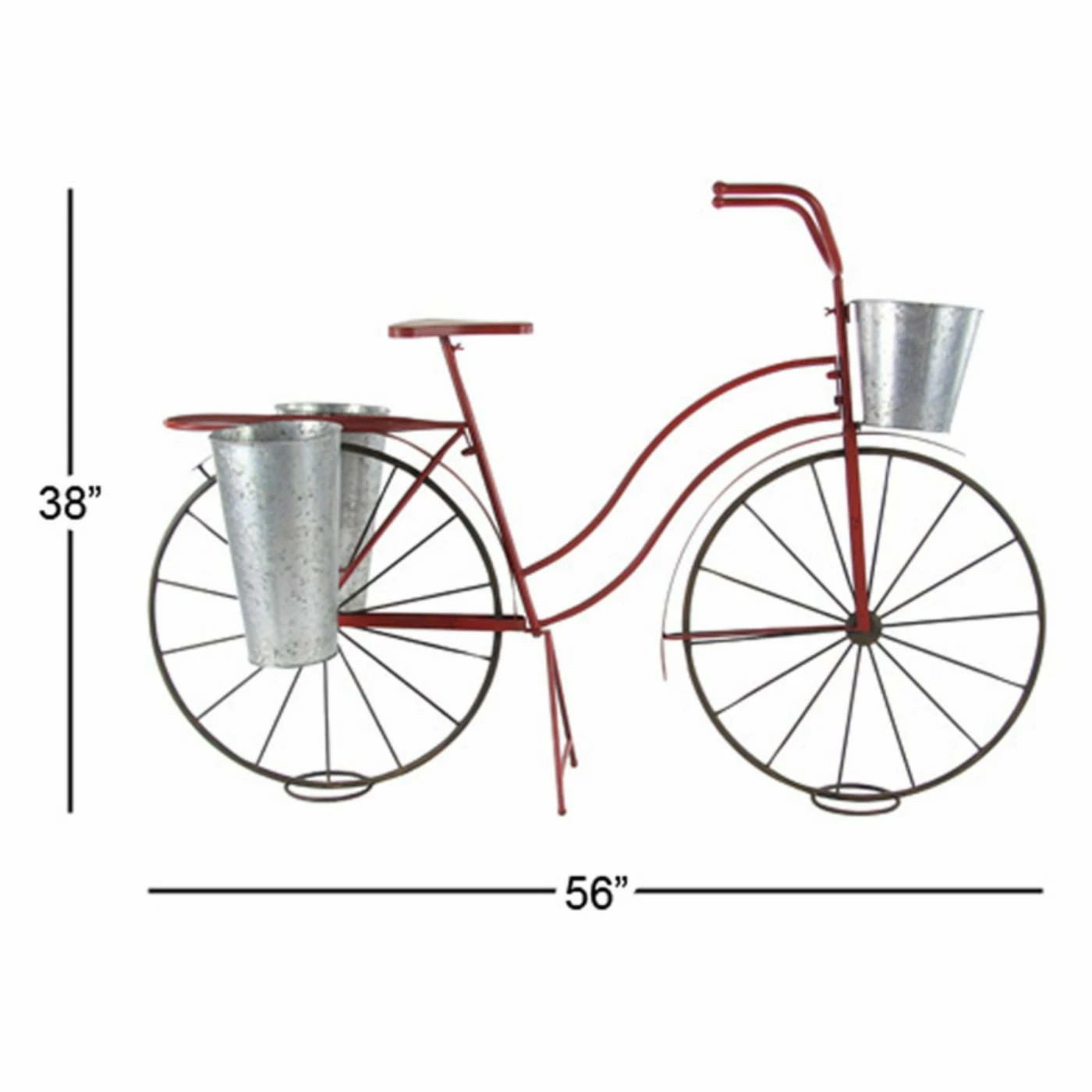 Best Pirce π₯° Novelty DecMode Rustic Brick Red Tin And Steel Bicycle Planter π 4 Best Pirce π₯° Novelty DecMode Rustic Brick Red Tin And Steel Bicycle Planter π - Image 4