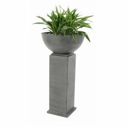 Best Sale 🌟 Novelty DecMode Iron Bowl Pedestal Planters - Set Of 2 💯 -Garden Planters & Plant Pots Sales Shop detail2UMA5477