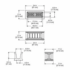 Best Pirce 👍 Trough Mayne Rectangle Polyethylene Cape Cod 24 X 11 Patio Planter 😍 -Garden Planters & Plant Pots Sales Shop detail3MMI028