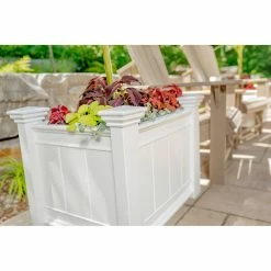 Discount ⌛ New England Arbors Planter Pots Vita Classic Barcelona White Vinyl Rectangle Planter Box ✔️ -Garden Planters & Plant Pots Sales Shop detail3NEA039