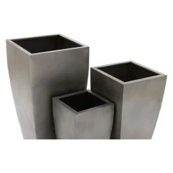Best Pirce ⭐ Planter Sets DecMode Gray Metal Planters - Set Of 3 ✨ -Garden Planters & Plant Pots Sales Shop detail3UMA8713
