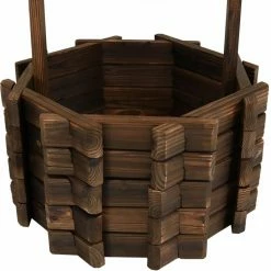 Deals 👏 Novelty Sunnydaze Decor Wood Wishing Well Outdoor Garden Planter 🤩 -Garden Planters & Plant Pots Sales Shop detail4NETH1034