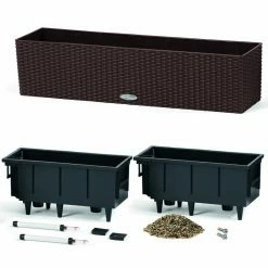 Hot Sale 🎁 Window Boxes Rectangle Lechuza Balconera Cottage Self-Watering Resin Planter With Optional Brackets 🎉 -Garden Planters & Plant Pots Sales Shop detail4PML018