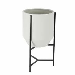 Best deal 😀 Novelty DecMode Modern Iron Tapered Round Planters With Stand - Set Of 3 😉 -Garden Planters & Plant Pots Sales Shop detail4UMA10135