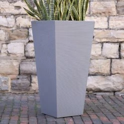 New ❤️ Commercial Veradek Pro Series Column 40 In. Grooved Outdoor Square Planter 🛒 -Garden Planters & Plant Pots Sales Shop detail4VERA049