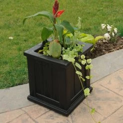 New 🔔 Planter Pots Mayne Square Polyethylene Cape Cod 14 X 14 Patio Planter ⭐ -Garden Planters & Plant Pots Sales Shop detail6MMI027