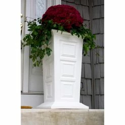 New ✔️ Planter Pots Good Ideas Savannah Tall Square Resin Planter 😍 -Garden Planters & Plant Pots Sales Shop detail7GID086