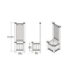 New ⭐ New England Arbors Vita Classic Square Vinyl Kensington Planter With Trellis ✔️ -Garden Planters & Plant Pots Sales Shop detail7NEA078