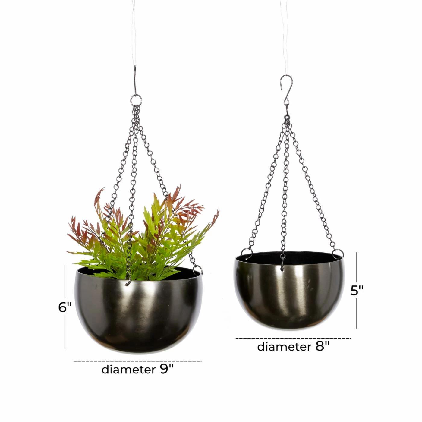 Brand new π DecMode 2 Piece Modern Silver Round Indoor Hanging Planter Set β€οΈ 10 Brand new π DecMode 2 Piece Modern Silver Round Indoor Hanging Planter Set β€οΈ - Image 10
