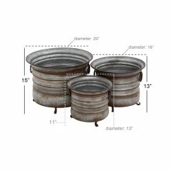 Best deal ✨ Novelty DecMode Metal Planter - Set Of 3 😍 -Garden Planters & Plant Pots Sales Shop detail7UMA2262