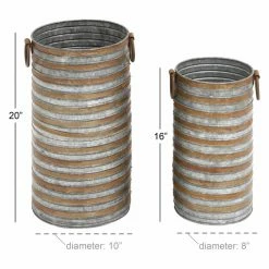 Best deal 🔥 Novelty DecMode Galvanized Metal Planter - Set Of 2 ❤️ -Garden Planters & Plant Pots Sales Shop detail7UMA2276