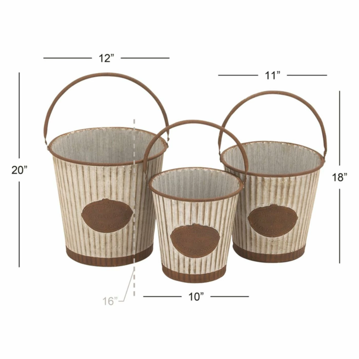Budget โ๏ธ Novelty DecMode Metal Pail - Set Of 3 ๐ 2 Budget โ๏ธ Novelty DecMode Metal Pail - Set Of 3 ๐ - Image 2