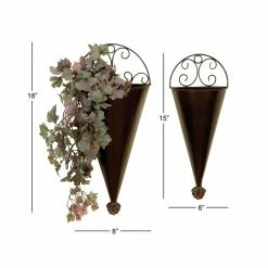 Budget 🔥 Vertical Gardens DecMode Metal Wall Planters - Set Of 2 ⭐ -Garden Planters & Plant Pots Sales Shop detail7UMA5385