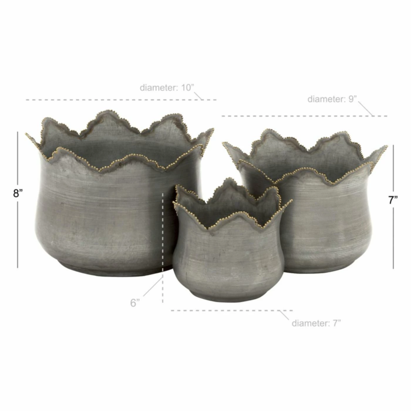 Best Pirce π Novelty DecMode Metal Petal Edge Planters - Set Of 3 π 2 Best Pirce π Novelty DecMode Metal Petal Edge Planters - Set Of 3 π - Image 2