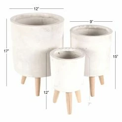 Outlet 🛒 Novelty DecMode Cylinder Fiberglass Planters - Set Of 3 ⌛ -Garden Planters & Plant Pots Sales Shop detail7UMA8706