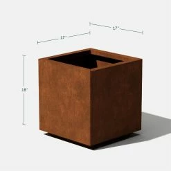 Budget 🤩 Commercial Veradek Metallic Series Cube Planter - Corten Steel 😍 -Garden Planters & Plant Pots Sales Shop detail7VERA021