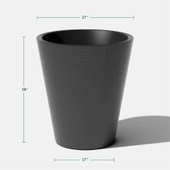Budget ⌛ Commercial Veradek Pro Series Curve 30 In. Grooved Outdoor Round Planter ✨ -Garden Planters & Plant Pots Sales Shop detail7VERA046