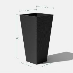 New ❤️ Commercial Veradek Pro Series Column 40 In. Grooved Outdoor Square Planter 🛒 -Garden Planters & Plant Pots Sales Shop detail7VERA049