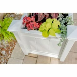Discount ⌛ New England Arbors Planter Pots Vita Classic Barcelona White Vinyl Rectangle Planter Box ✔️ -Garden Planters & Plant Pots Sales Shop detailNEA039