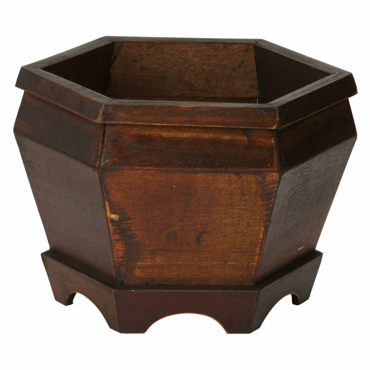 Cheapest π Novelty Nearly Natural Wooden Hexagon Decorative Planters - Set Of 3 π 3 Cheapest π Novelty Nearly Natural Wooden Hexagon Decorative Planters - Set Of 3 π - Image 3