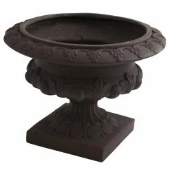 Budget 🤩 Nearly Natural 12.5 In. Iron Finish Decorative Urn 🥰 -Garden Planters & Plant Pots Sales Shop detailNN1473