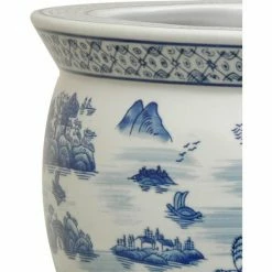 Promo π Novelty Oriental Furniture Blue & White Landscape Porcelain Fishbowl Planter π― 5 Promo π Novelty Oriental Furniture Blue & White Landscape Porcelain Fishbowl Planter π― -Garden Planters & Plant Pots Sales Shop detailOUI1364