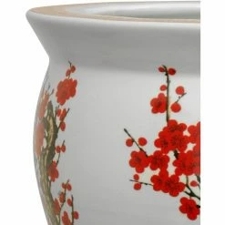 Best reviews of ⭐ Novelty Oriental Furniture Cherry Blossom Porcelain Fishbowl Planter 🎁 -Garden Planters & Plant Pots Sales Shop detailOUI1365