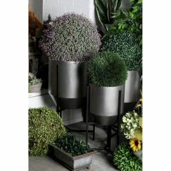 Best deal 😀 Novelty DecMode Modern Iron Tapered Round Planters With Stand - Set Of 3 😉 -Garden Planters & Plant Pots Sales Shop detailUMA10135