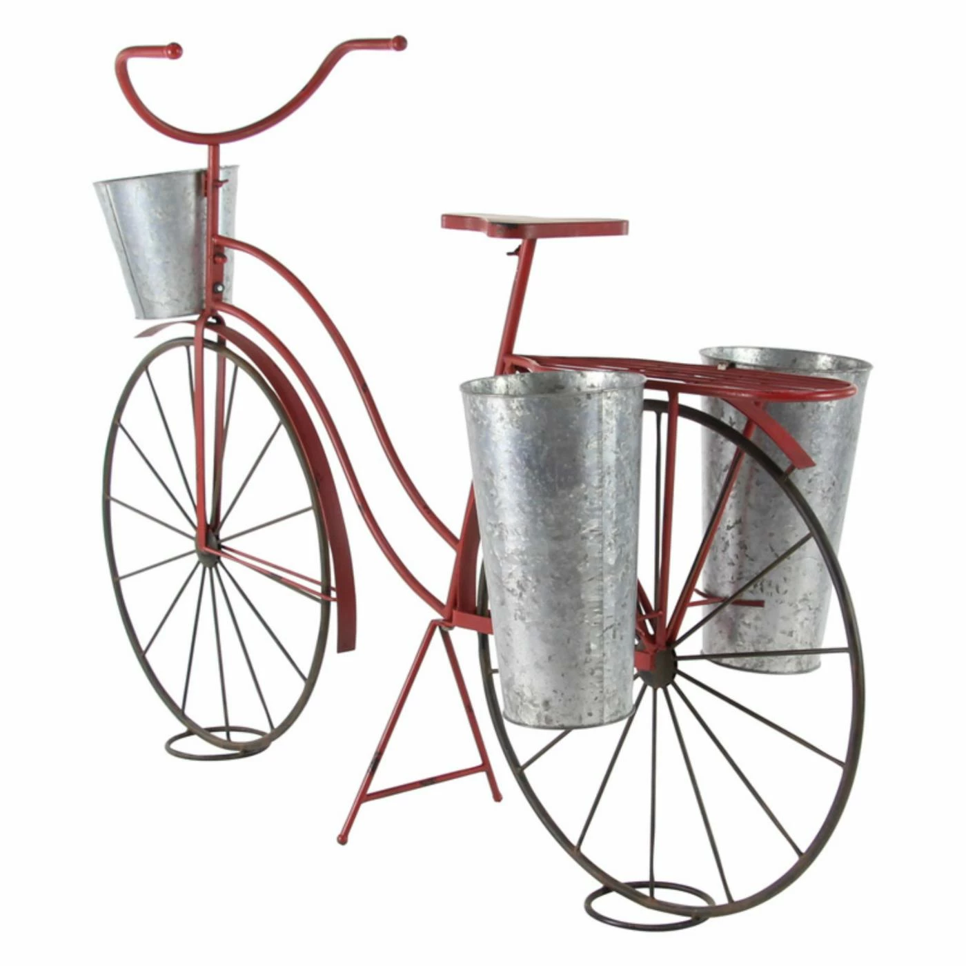 Best Pirce π₯° Novelty DecMode Rustic Brick Red Tin And Steel Bicycle Planter π 3 Best Pirce π₯° Novelty DecMode Rustic Brick Red Tin And Steel Bicycle Planter π - Image 3