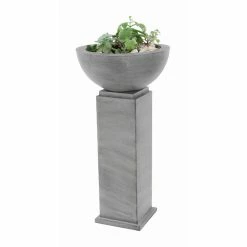 Best Sale 🌟 Novelty DecMode Iron Bowl Pedestal Planters - Set Of 2 💯 -Garden Planters & Plant Pots Sales Shop detailUMA5477