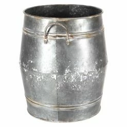 Buy 👏 Novelty DecMode Barrel Metal Planters - Set Of 3 👏 -Garden Planters & Plant Pots Sales Shop detailUMA8717