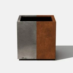 Budget 🤩 Commercial Veradek Metallic Series Cube Planter - Corten Steel 😍 -Garden Planters & Plant Pots Sales Shop detailVERA021