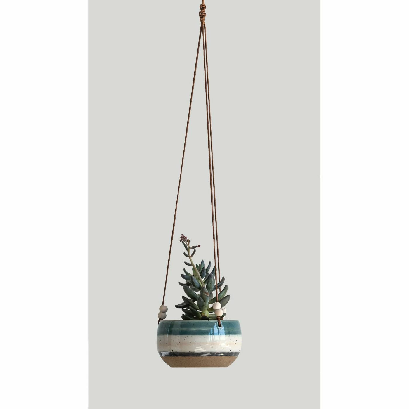 Deals π 3R Studios Striped Stoneware Hanging Planter With Cotton Rope And Wood Beads β¨ 2 Deals π 3R Studios Striped Stoneware Hanging Planter With Cotton Rope And Wood Beads β¨ - Image 2