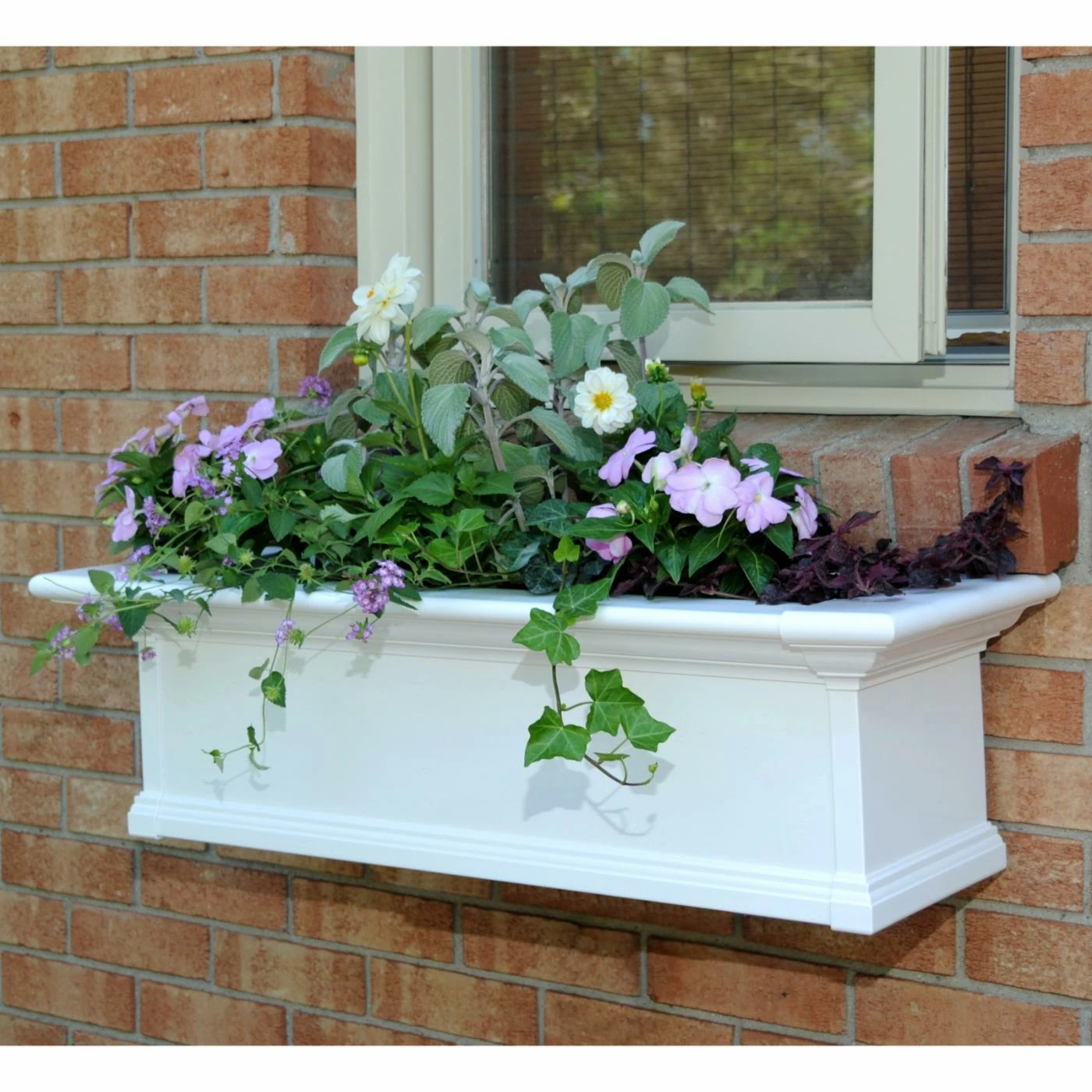 Best Sale π Window Boxes Mayne Yorkshire Rectangle Vinyl Window Box - White 𧨠2 Best Sale π Window Boxes Mayne Yorkshire Rectangle Vinyl Window Box - White 𧨠- Image 2