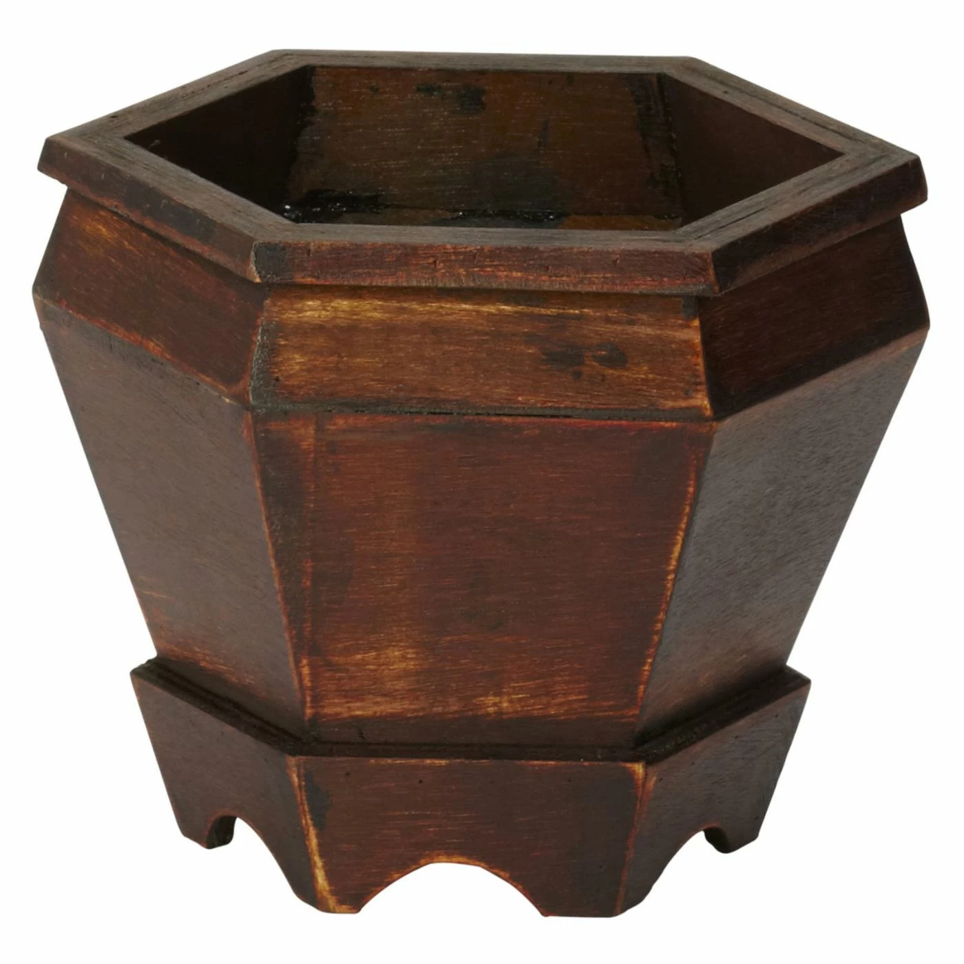 Cheapest π Novelty Nearly Natural Wooden Hexagon Decorative Planters - Set Of 3 π 2 Cheapest π Novelty Nearly Natural Wooden Hexagon Decorative Planters - Set Of 3 π - Image 2