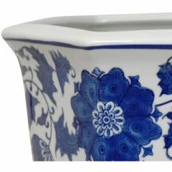 Promo 😉 Novelty Oriental Furniture Blue & White Floral Porcelain Flower Pot 🎁 -Garden Planters & Plant Pots Sales Shop inuseOUI1371