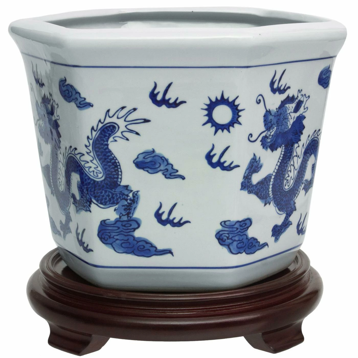 Cheap 💯 Planter Pots Red Lantern Dragon Blue And White Porcelain Flower Pot 🛒 2 Cheap 💯 Planter Pots Red Lantern Dragon Blue And White Porcelain Flower Pot 🛒 - Image 2