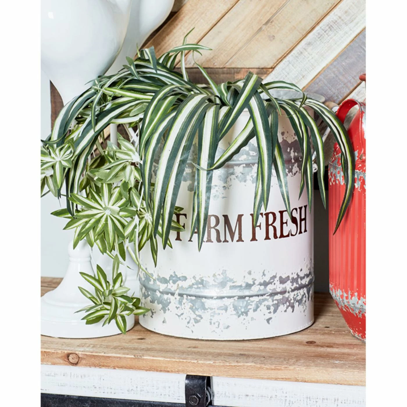 New π Novelty DecMode Farmhouse Cylinder Distressed Iron Pail Planters - Set Of 2 β 2 New π Novelty DecMode Farmhouse Cylinder Distressed Iron Pail Planters - Set Of 2 β - Image 2