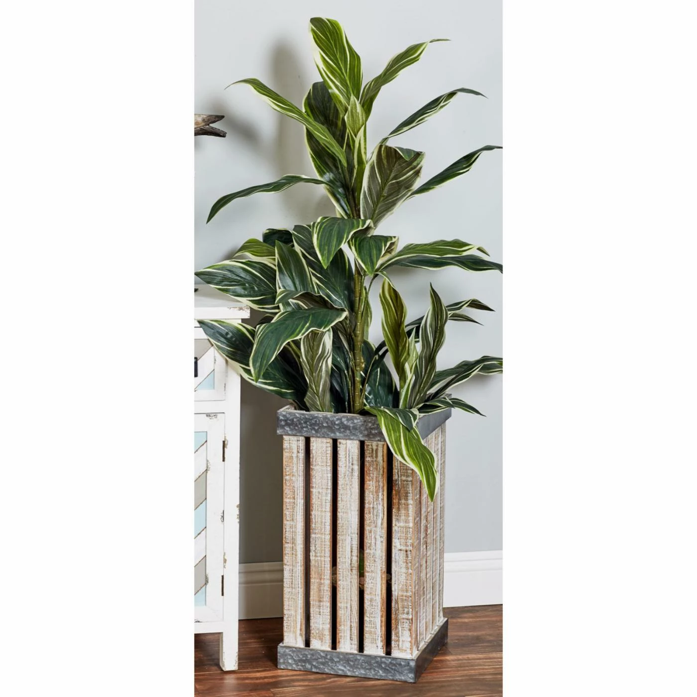Promo π Planter Sets DecMode Slatted Vertical Wooden Planters - Set Of 2 π 2 Promo π Planter Sets DecMode Slatted Vertical Wooden Planters - Set Of 2 π - Image 2