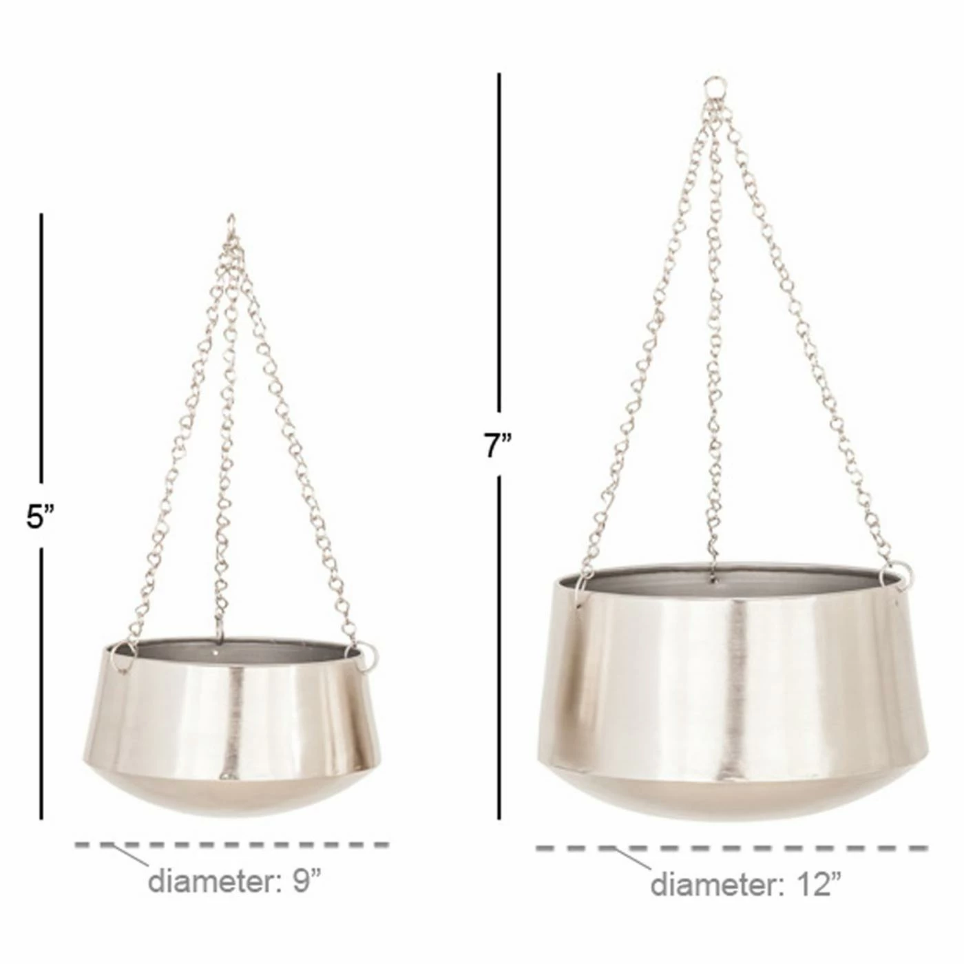 Best deal π DecMode 2 Piece Modern Silver Indoor Hanging Planter Set π 2 Best deal π DecMode 2 Piece Modern Silver Indoor Hanging Planter Set π - Image 2