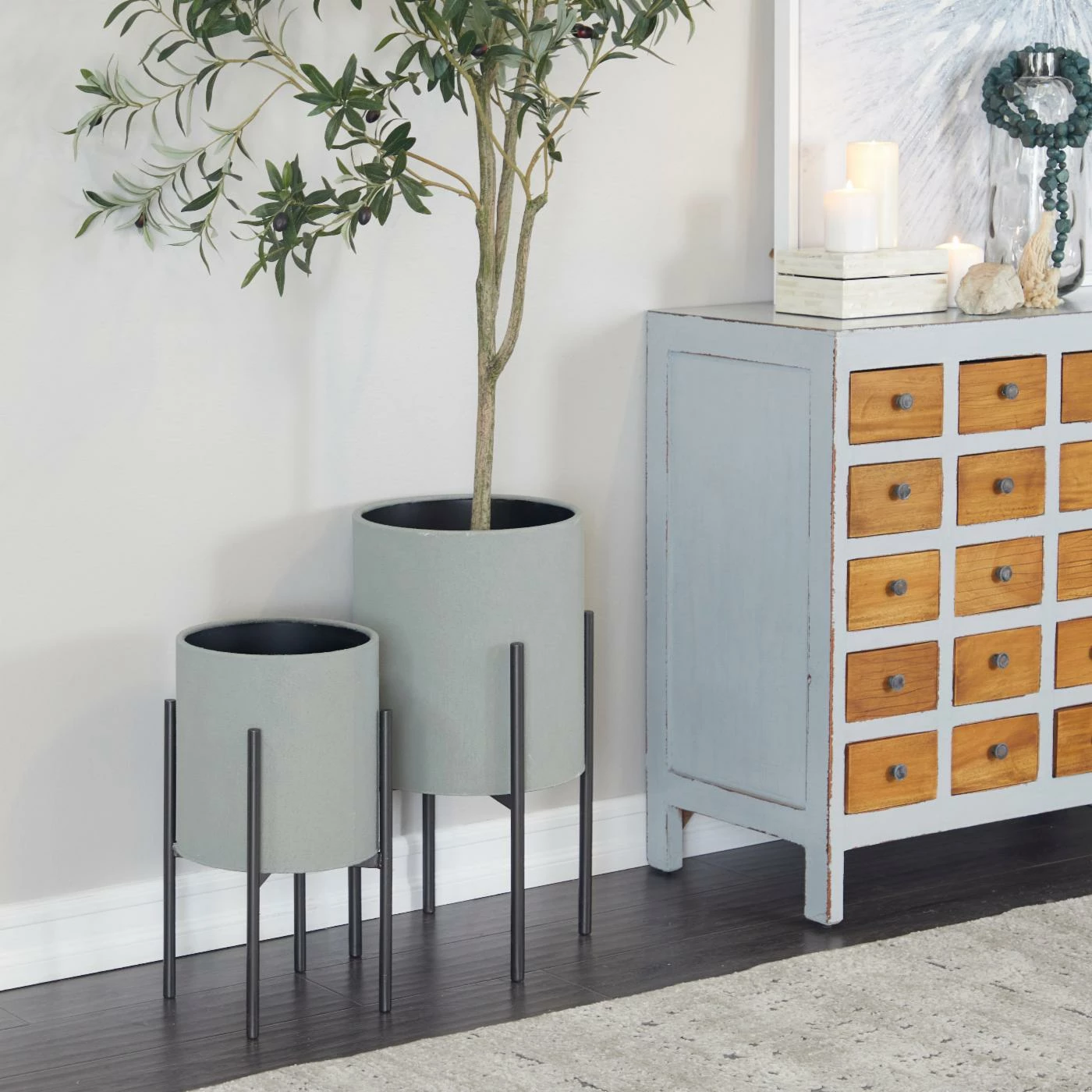 New βοΈ Novelty DecMode Raised Metal Planters - Set Of 2 π 2 New βοΈ Novelty DecMode Raised Metal Planters - Set Of 2 π - Image 2