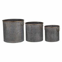 New 🎉 A & B Home Planter Sets A & B Home Seneca Metal Planters - Set Of 3 🧨