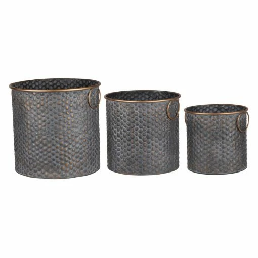 New 🎉 A & B Home Planter Sets A & B Home Seneca Metal Planters - Set Of 3 🧨 -Garden Planters & Plant Pots Sales Shop masterABH2335