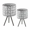 Best Sale 🔥 A & B Home Planter Sets A & B Home Round Planter On Tripod Iron Stand - Set Of 2 🛒