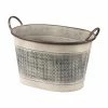 Buy 🤩 A & B Home Planter Pots A & B Home Antique Oval Metal Planter 😀