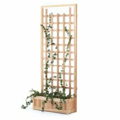 Brand new ⭐ All Things Cedar Western Red Cedar 2-Piece Planter With Trellis Panel 🌟