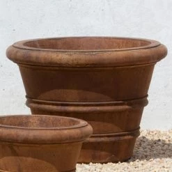 Cheap 👍 Planter Pots Campania International Classic Rolled Rim Cast Stone Planter - 18.25 In. 🎉